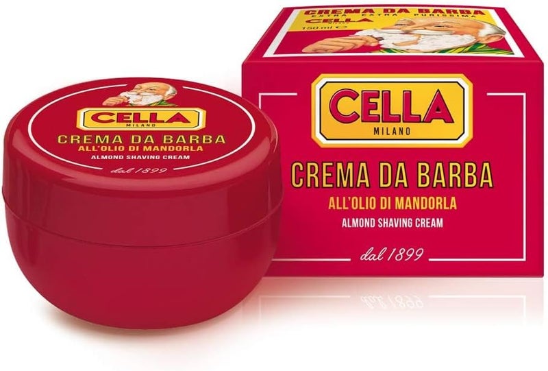 Cella Milano Almond Shaving Cream - 150g - Image 1